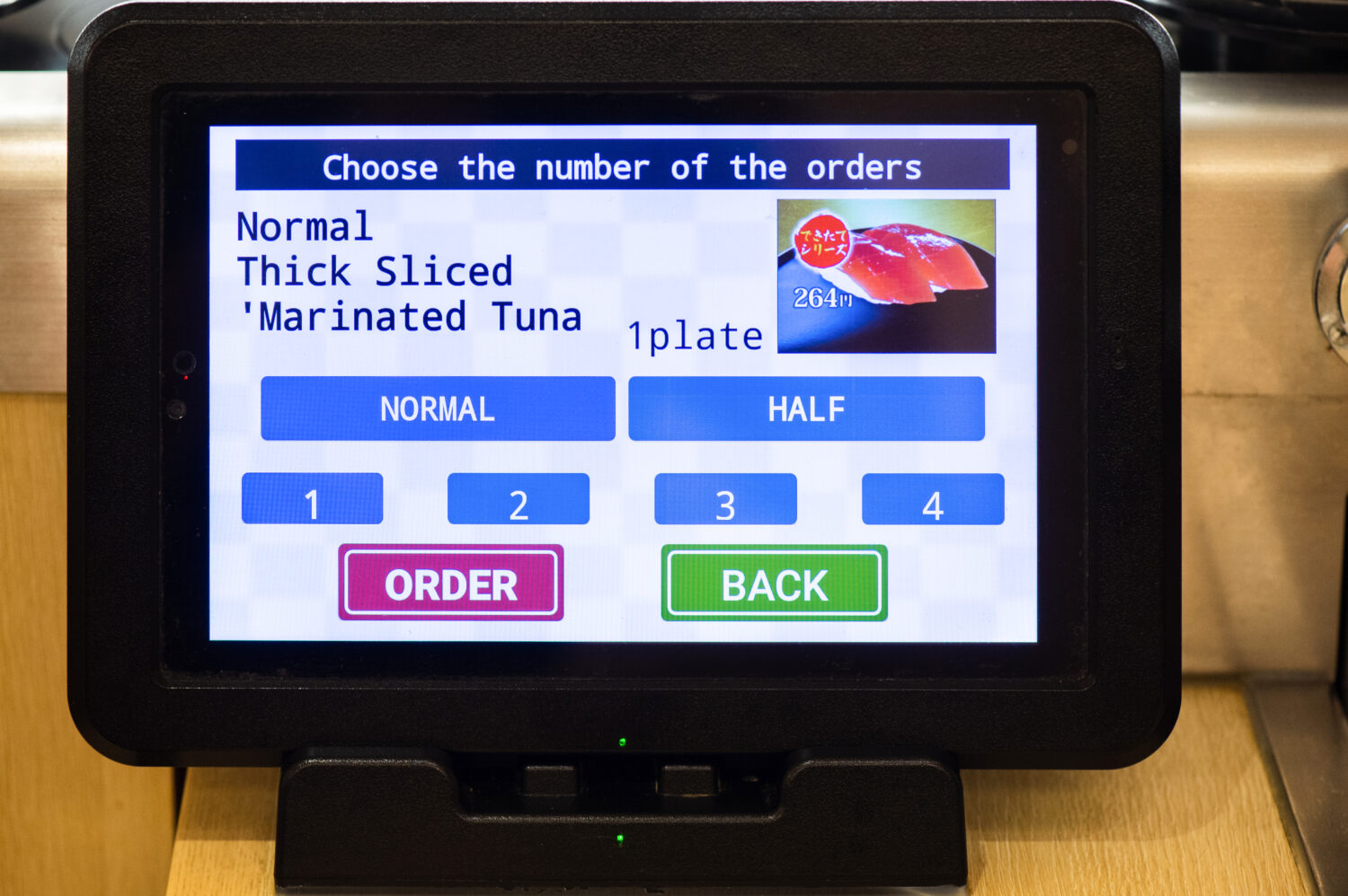 Order from the tableside tablet
