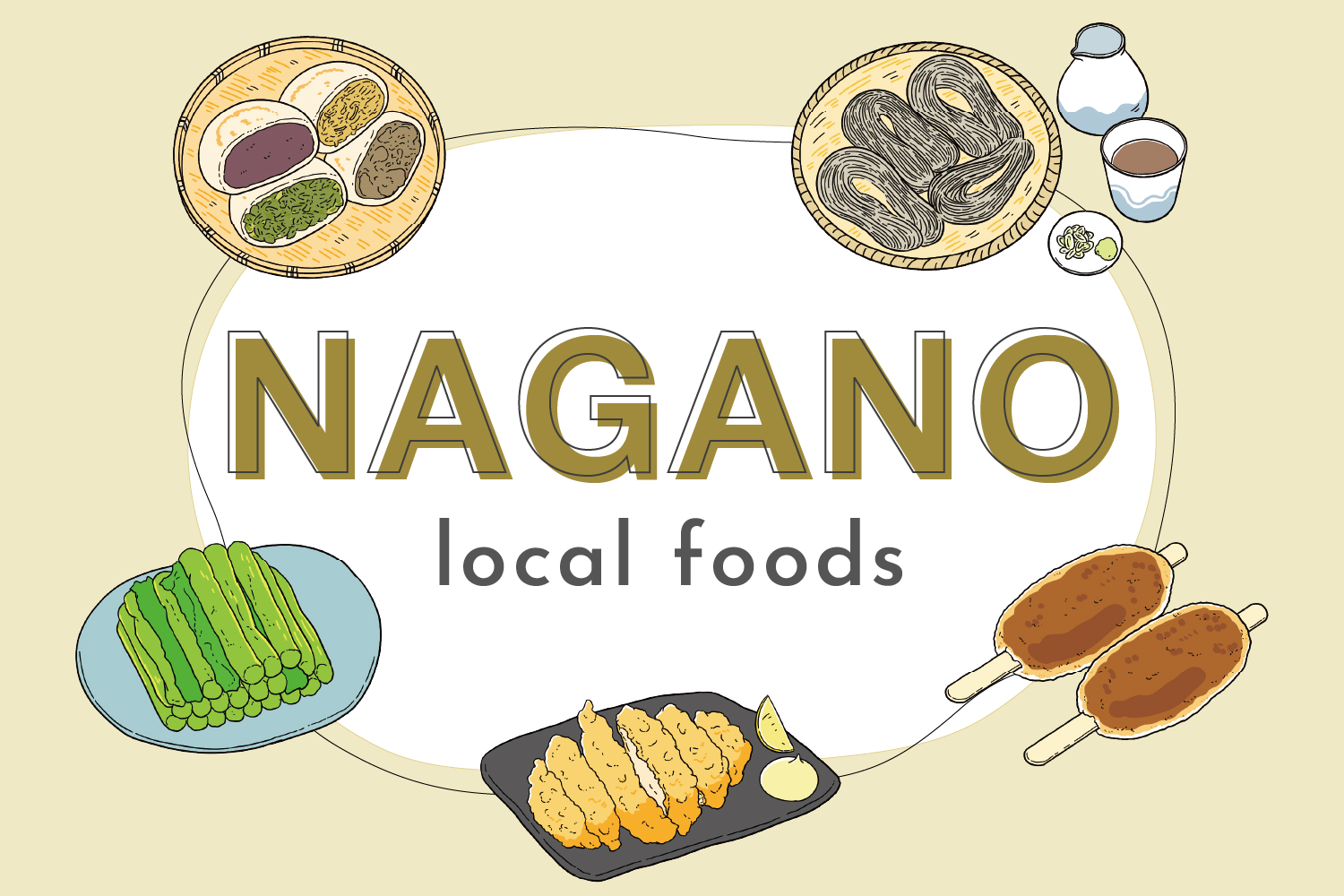 5 Local foods in Nagano | Shinshu Soba, Nozawana, Oyaki, Gohei-mochi, and Sanzokuyaki