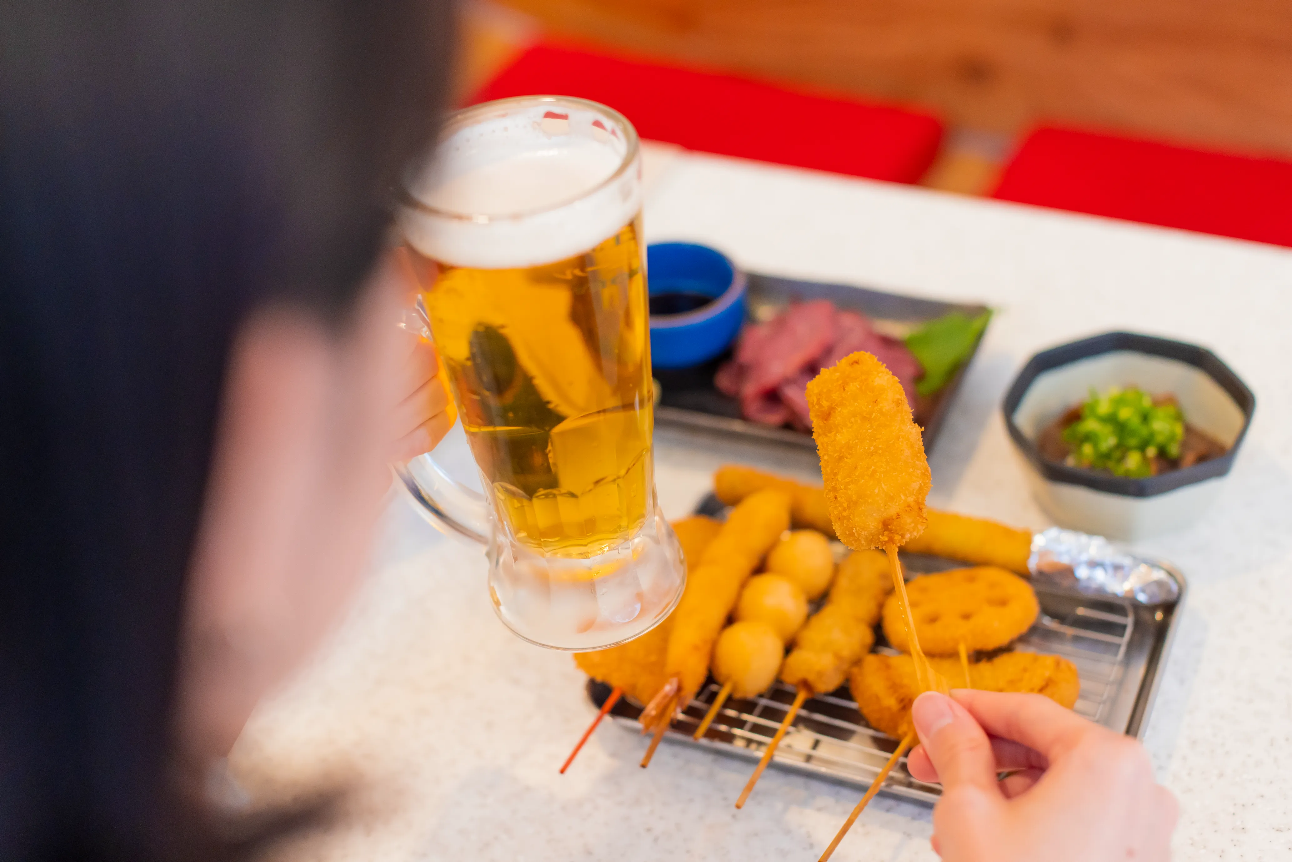구시카쓰 다나카 즐기는 방법 | 술과 함께 오사카 명물 식도락을 제패!