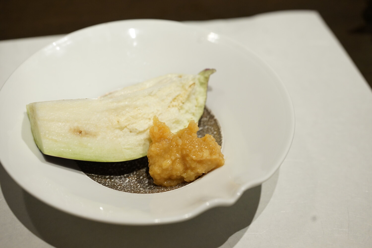先付　水なすの麹みそ添え