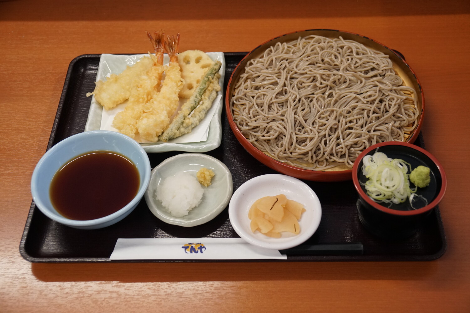 海老といかの上天ぷらと藪そば